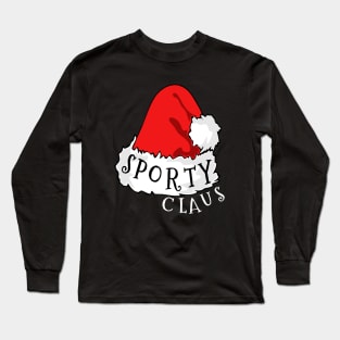 Sporty Claus Santa Hat Christmas Matching Family Pajama Long Sleeve T-Shirt